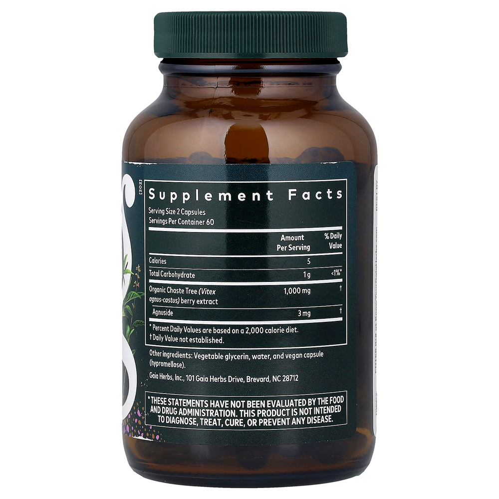 Gaia Herbs, ягоды витекса для женщин, 120 капсул Liquid Phyto-Caps®