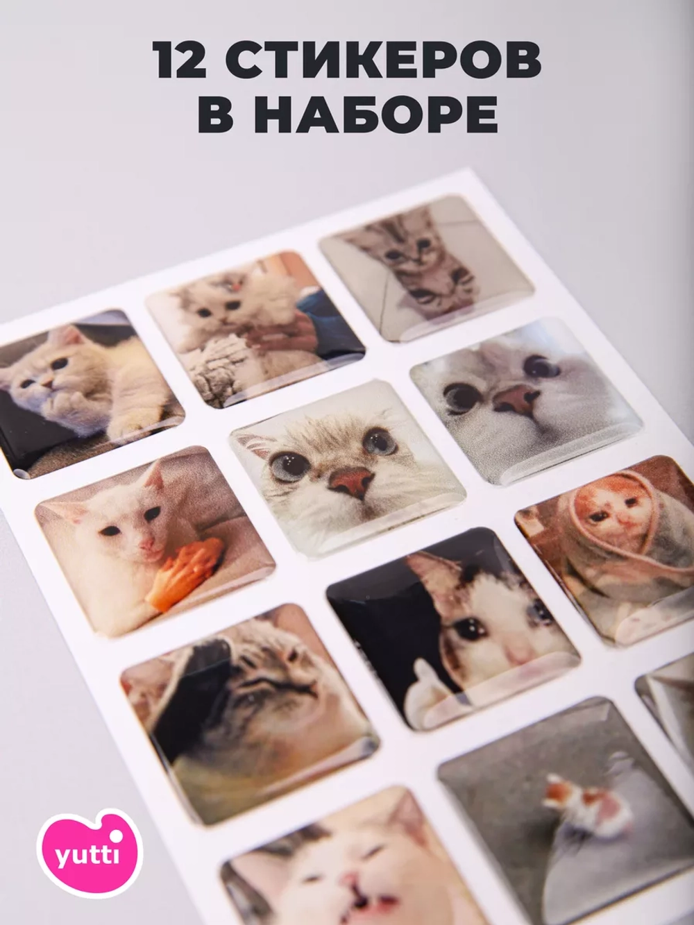 3д стикеры на телефон чехол ноутбук котики мем