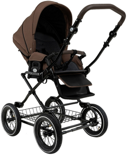 Детская коляска Roan Bass Next Classic d12 2.0 2 в 1 BNC/81/2 Mocha Mousse/Black/руч.Cappuccino