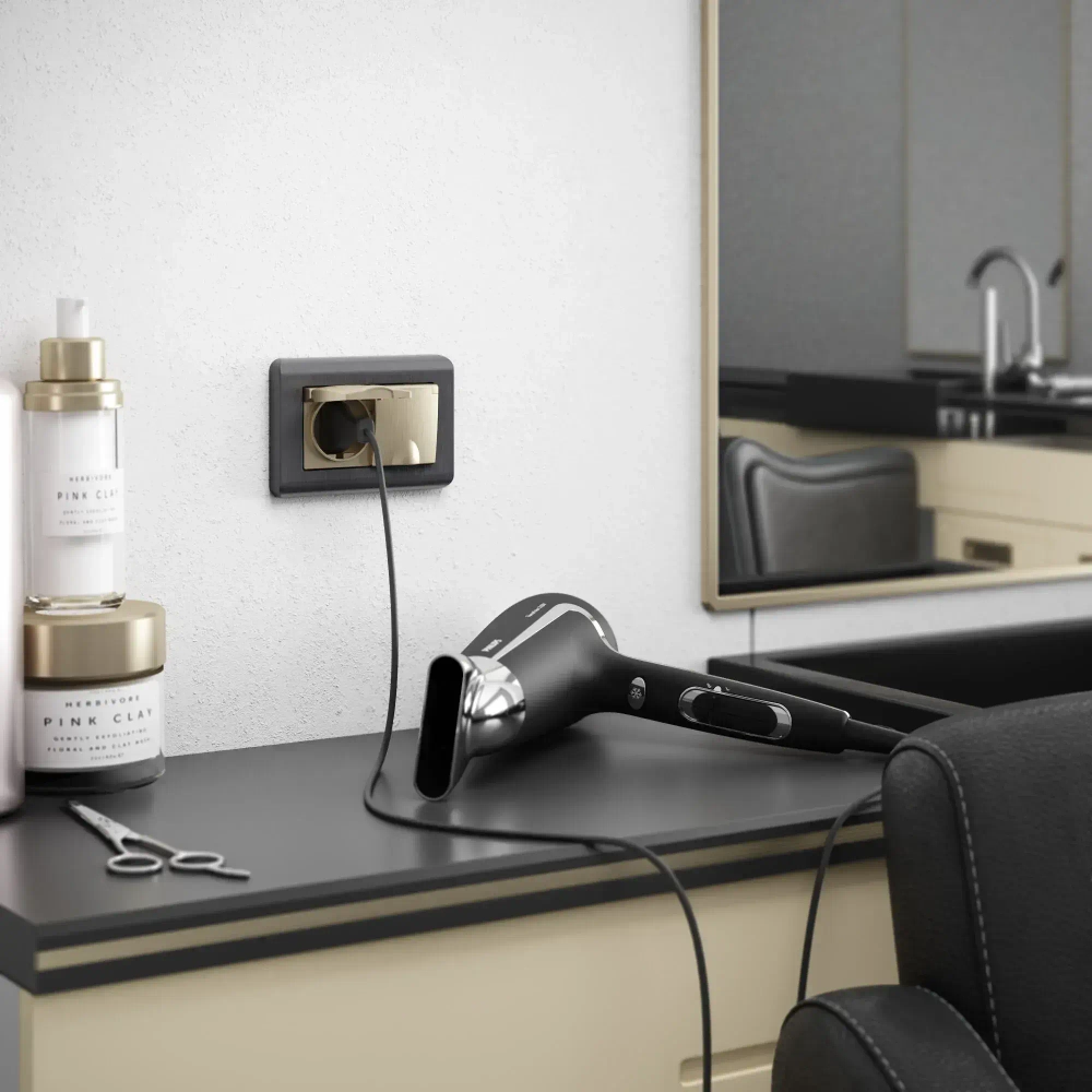 Рамка для двойной розетки Stream (графит) W0082104