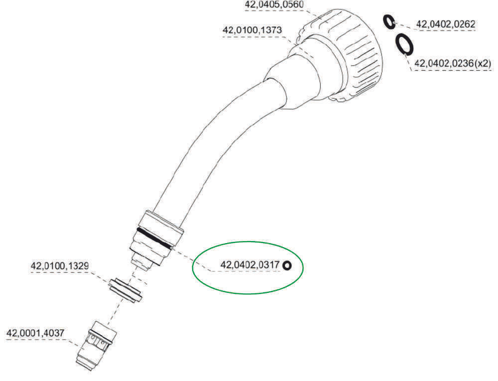 Кольцо уплотнительное Iø20x1.3 FKM (42,0402,0317)