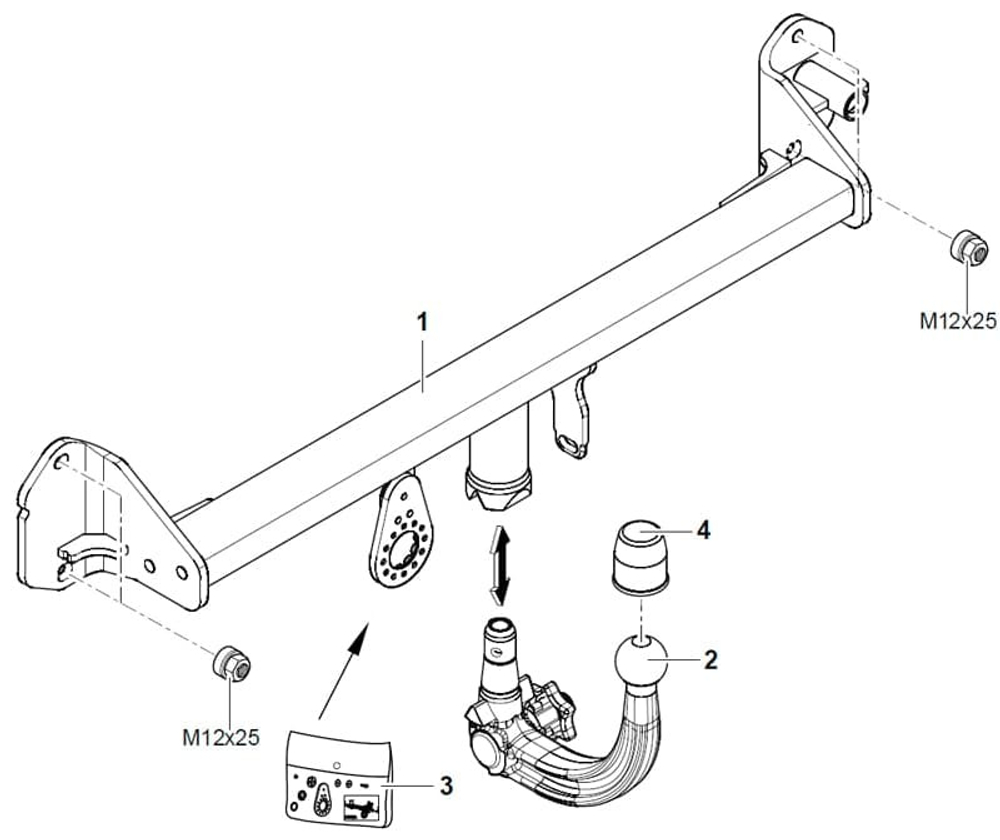 Фаркоп Westfalia 303372600001 для Mini COUNTRYMAN F60 / CLUBMAN F54 / BMW X1 F48 / 2ER F45 / F46 2014-(паспорт и сертификат в комплекте)(без электрики)