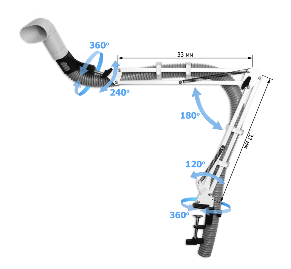 Вытяжка для педикюра Nail Assistant с насадкой №2 для левши