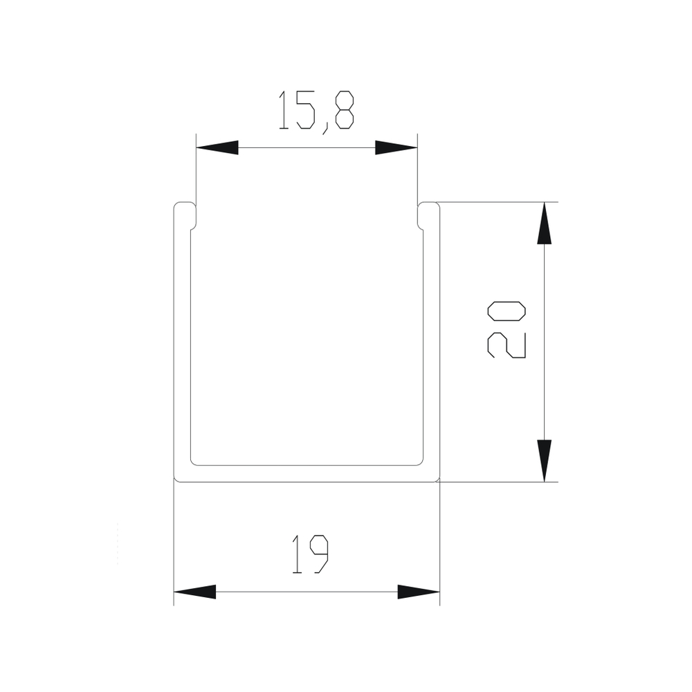 СТАНДАРТ П-образный профиль (5,40 м), белый глянец (RAL) (AS0460) Aristo (Out)