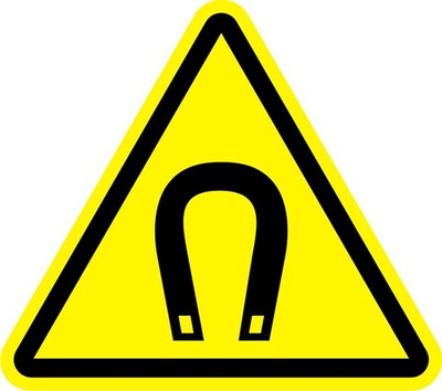 Знак "Внимание, магнитное поле"