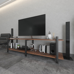 Тумба под телевизор напольная в стиле лофт из массива сосны и стали 150–200 см • Доставка по Москве, СПб и городам России