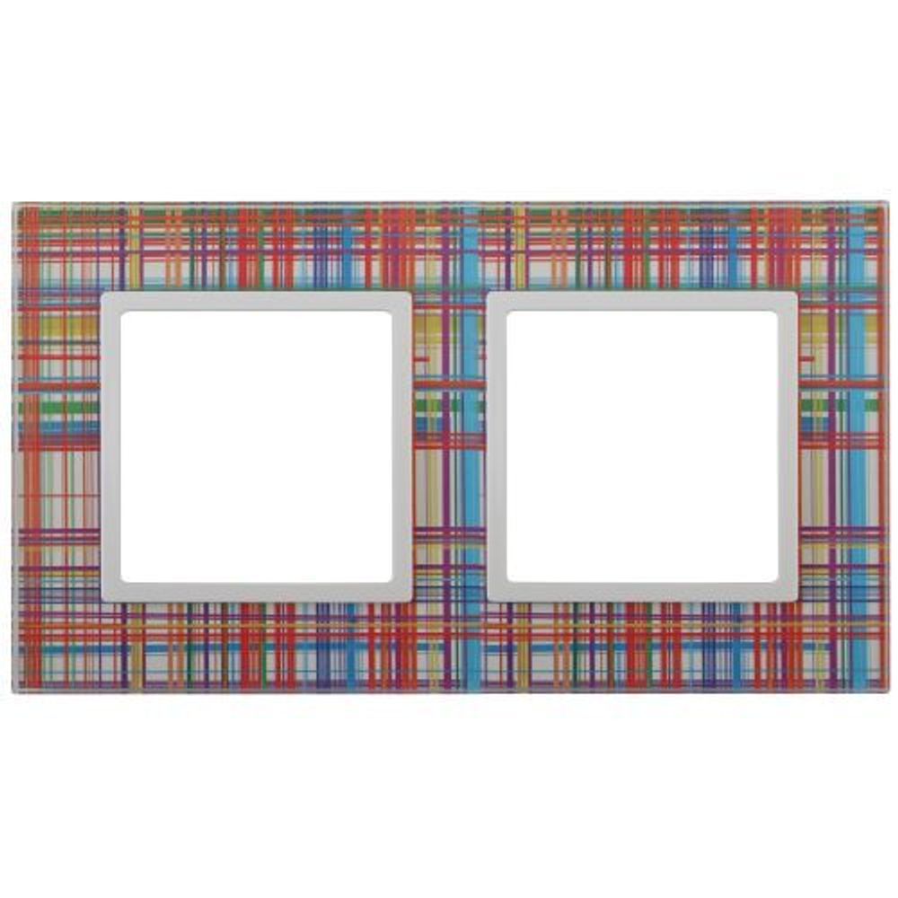 Рамка 2-м 14-5102-00 стекло Elegance прозрачный+бел. ЭРА Б0034487 Рамка 2-м 14-5102-00 стекло Elegance прозрачный+бел. ЭРА Б0034487