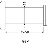 Глазок Аллюр ГД-2 d=14мм 35-50мм золото