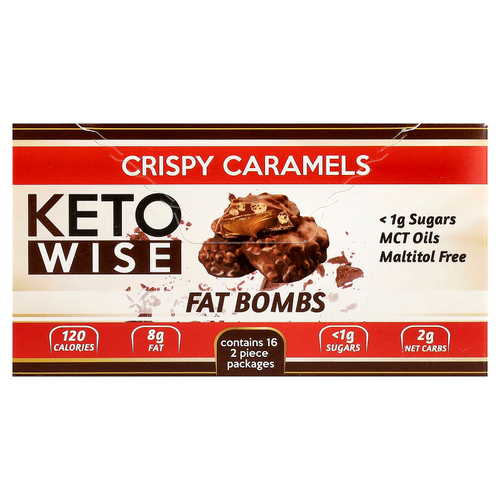 Keto Wise, Fat Bombs, хрустящая карамель, 16 упаковок по 32 г (1,13 унции)