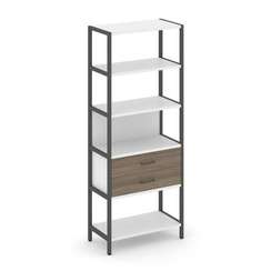 Shelf System Односекционный стеллаж пятиярусный с ящиками SN.STM-512 Белый/Вяз Благородный/Металл Ан