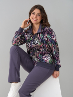 Костюм с брюками КБ-184/серый-разноцветнаязебра