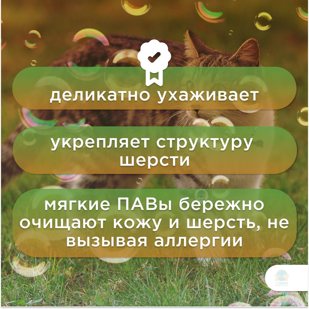 Шампунь Cliny для кошек, гипоаллергенный, 200 мл