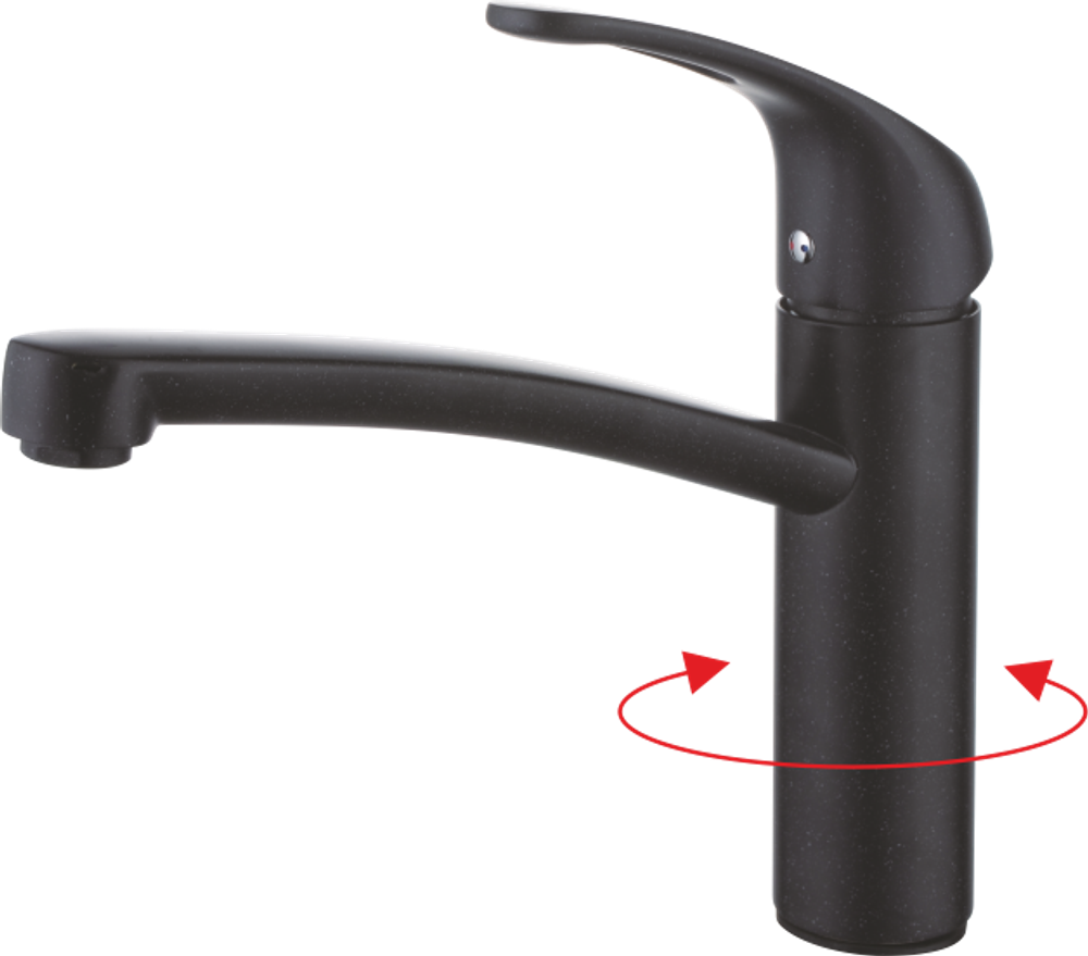 16024-C Смеситель (ЧЕРНЫЙ) для кухн "GANZER"  (10/1шт)