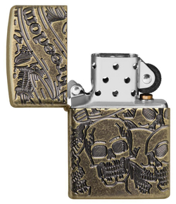 Зажигалка Armor™ Freedom Skull Antique Brass™ ZIPPO 49035