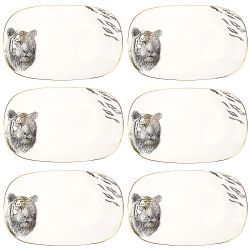 Блюдо сервировочное (с элементами золота) "Саванна/Тигр" 30*19*3см. (min6) (транспортная упаковка)