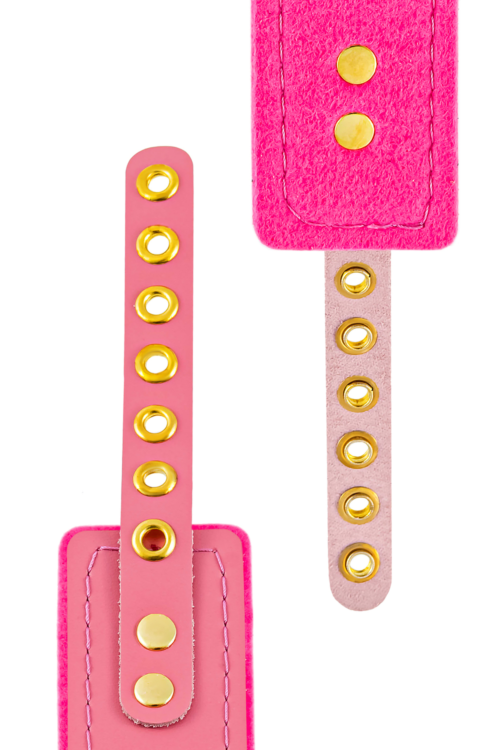 Ошейник Pecado двуслойный с подкладкой из фетра розовый