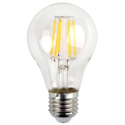 Лампа светодиодная ЭРА F-LED A60-7W-840-E27 7Вт филамент груша нейтральный белый свет E27 | Филаментные декоративные