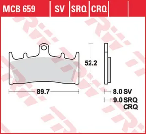 Колодки тормозные дисковые TRW MCB659SV