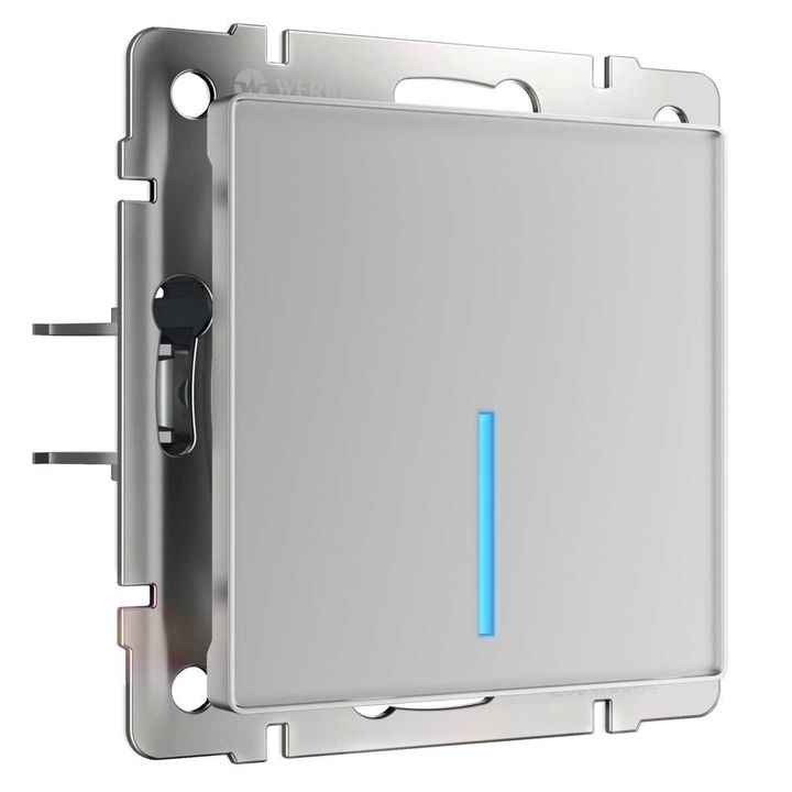 Сенсорный выключатель одноклавишный с функцией Wi-Fi Werkel (Умный дом) серебряный W4510606 a048323