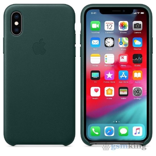 Leather Case iPhone XS Max Forest Green «Зелёный лес»