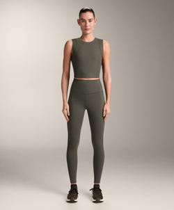 OYSHO Легинсы Comfortlux с высокой посадкой в ​​рубчик, длиной до щиколотки, зеленый