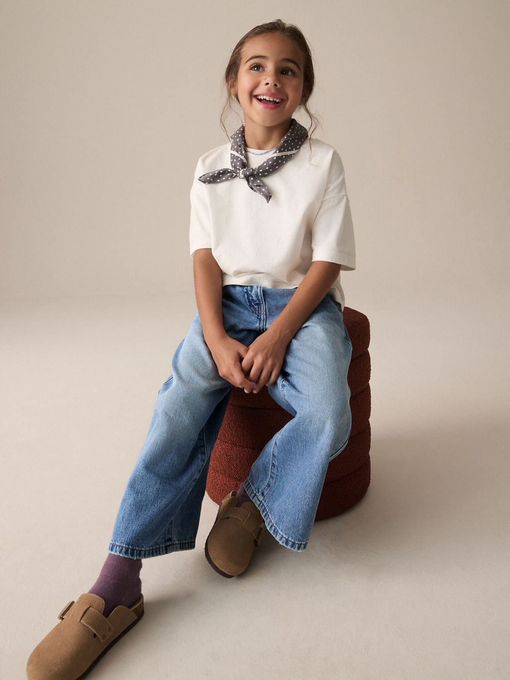 Джинсы широкие для девочки Next B73-561, Синий