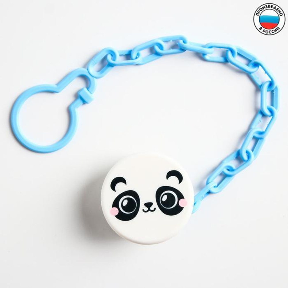4734592 Прищепка-держатель для соски-пустышки "Панда"