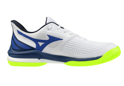 Мужские кроссовки теннисные Mizuno Wave Exceed Tour 7 CC - white/dazzling blue/light yellow