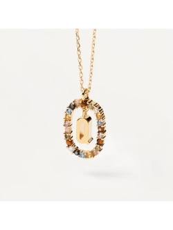 Колье Буква Q серебро 925 пробы покрытое золотом