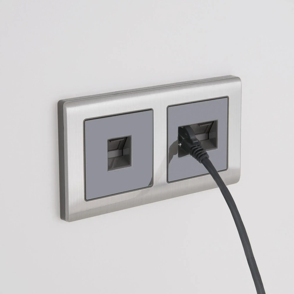 Рамка на 2 поста Metallic (глянцевый никель) W0021602