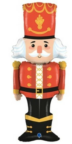 Фигурный шарик из фольги с гелием в виде красного Щелкунчика