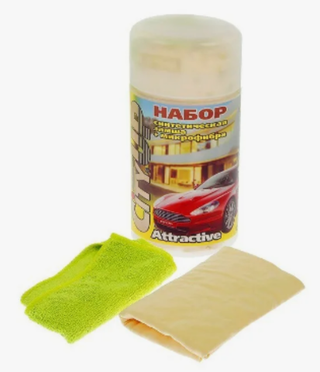 Салфетка замша в тубе  СА-211 "City UP-211" Attractive в уп2шт (замша+ микрофибра)