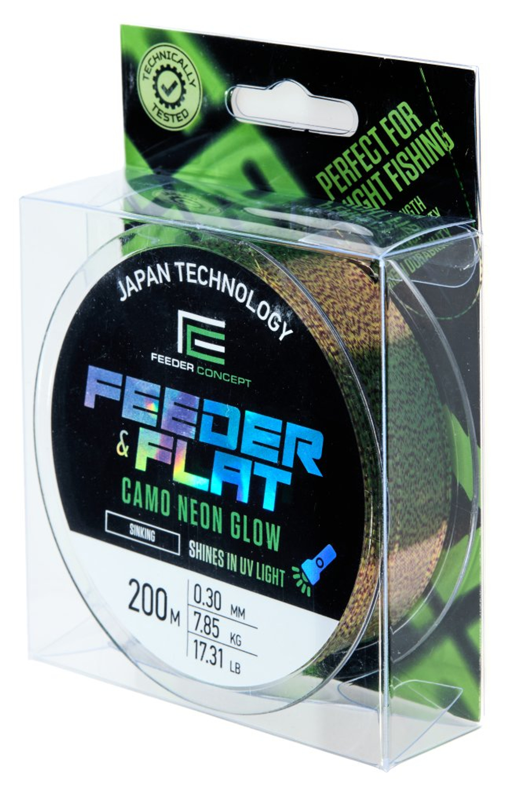 Леска монофильная Feeder Concept FEEDER&FLAT Camo Neon Glow 200м, 0.30мм