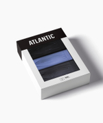 Мужские трусы шорты Atlantic, набор из 3 шт., хлопок, черные + светло-голубые + графитовые, 3MH-210
