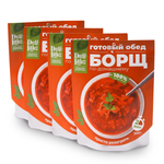 Готовое блюдо Борщ по-домашнему пакет 300 г DeliLabs 4шт*300г 1,2кг