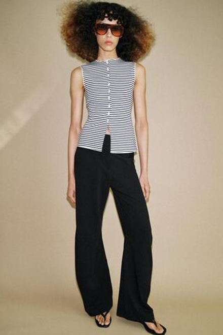 ZARA ТОП-ЖИЛЕТ С ПУГОВИЦАМИ, ПОЛОСКИ