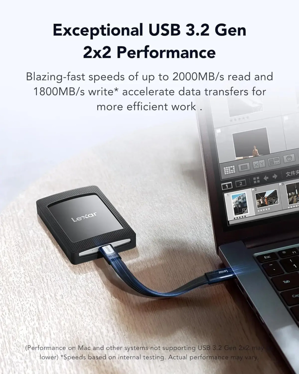 Внешний накопитель Lexar SL500 Portable SSD Magnetic Set USB 3.2 Gen 2x2 4TB, R/W 2000/1800 МБ/с