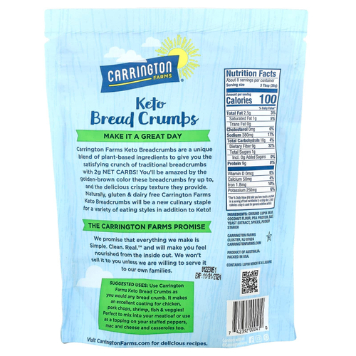 Carrington Farms, Кето-хлебные крошки, с итальянскими приправами, 198 г (7 унций)