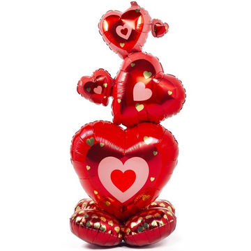 Фольгированный шар-фигура «Красные сердца» AIR, 139 см