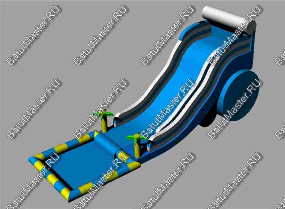 Надувной батут с бассейном «Пляжный оазис», 15*6.5*6.5 м