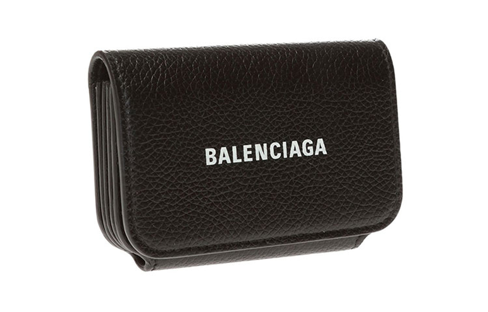 Balenciaga Cow Leather Card Holder Regular Women"s Black