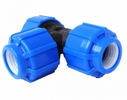 Тройник (ПНД) ПЭ Дн 50х2х50 с внутренней резьбой в.р  напорный компрессионный