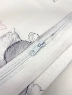 Наволочка комплект 2шт поплин Сказка "Кролики" 40х40 см на молнии