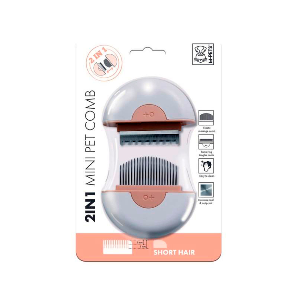 Расческа Мини 2в1 для короткой шерсти M-PETS