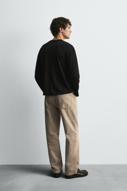 ZARA ДЖИНСЫ SLIM STRAIGHT FIT, СЕРО-КОРИЧНЕВЫЙ