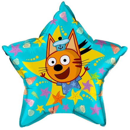 Шар Звезда "Три Кота Коржик" 55 см