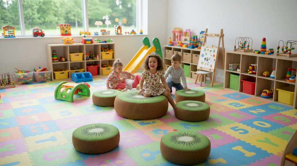 Мягкий игровой пуфик "Киви"