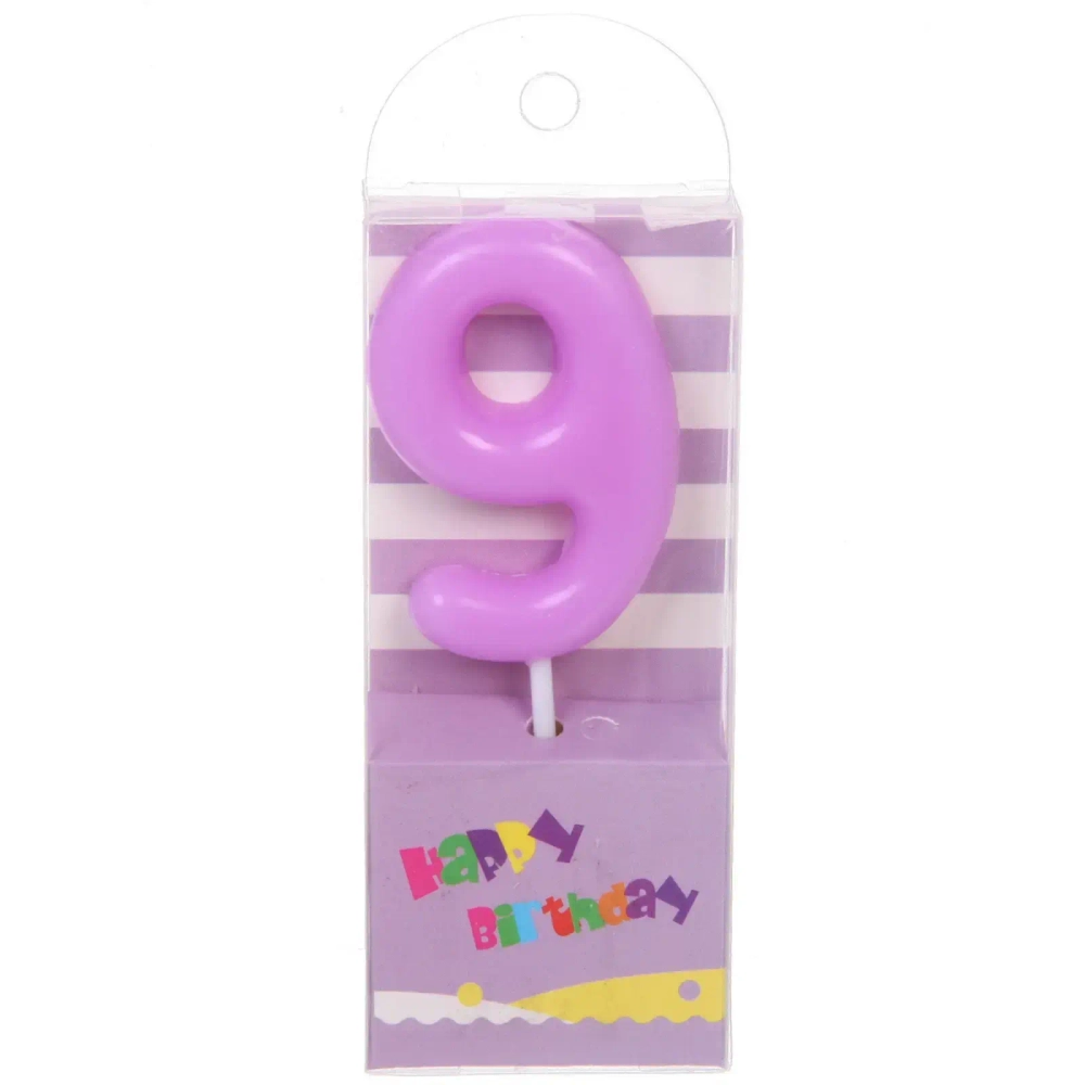 Свеча для торта Цифра Праздник «9» 9 см