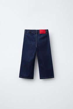 ZARA ДЖИНСЫ-КЮЛОТЫ С ВОЛНИСТЫМИ КАРМАНАМИ, СИНИЙ