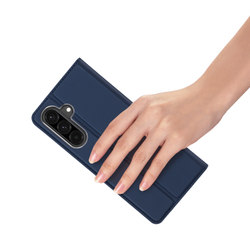 Чехол книжка из PU кожи синего цвета от Dux Ducis для Samsung Galaxy A26 5G, серия Skin Pro Series Case